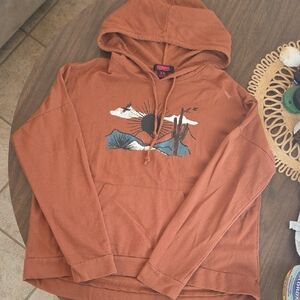 Rock&Roll Denim Hooded Sweatshirt with Desert Graphic